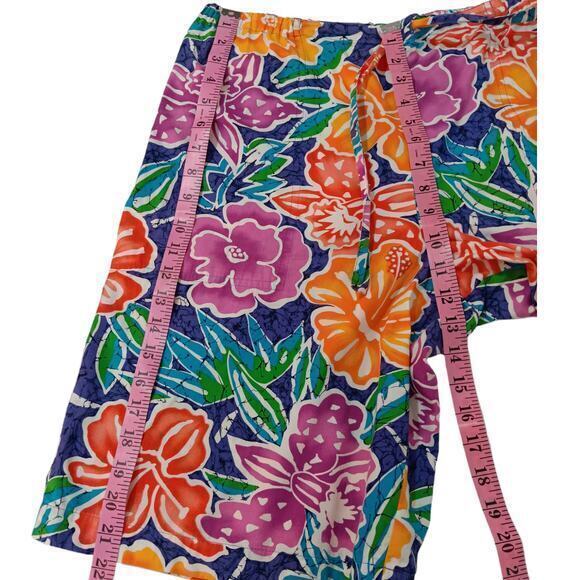 VINTAGE 1980s LIZ CLAIBORNE Shirt Bermuda‎ Shorts SET Modern Size Large Floral - Picture 12 of 15